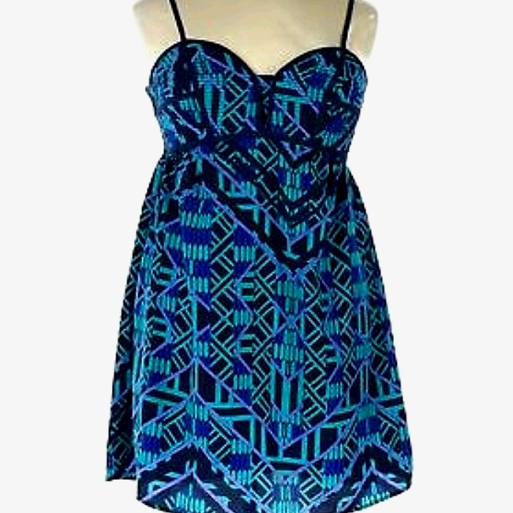 Fire los Angeles blue and purple mini dress L